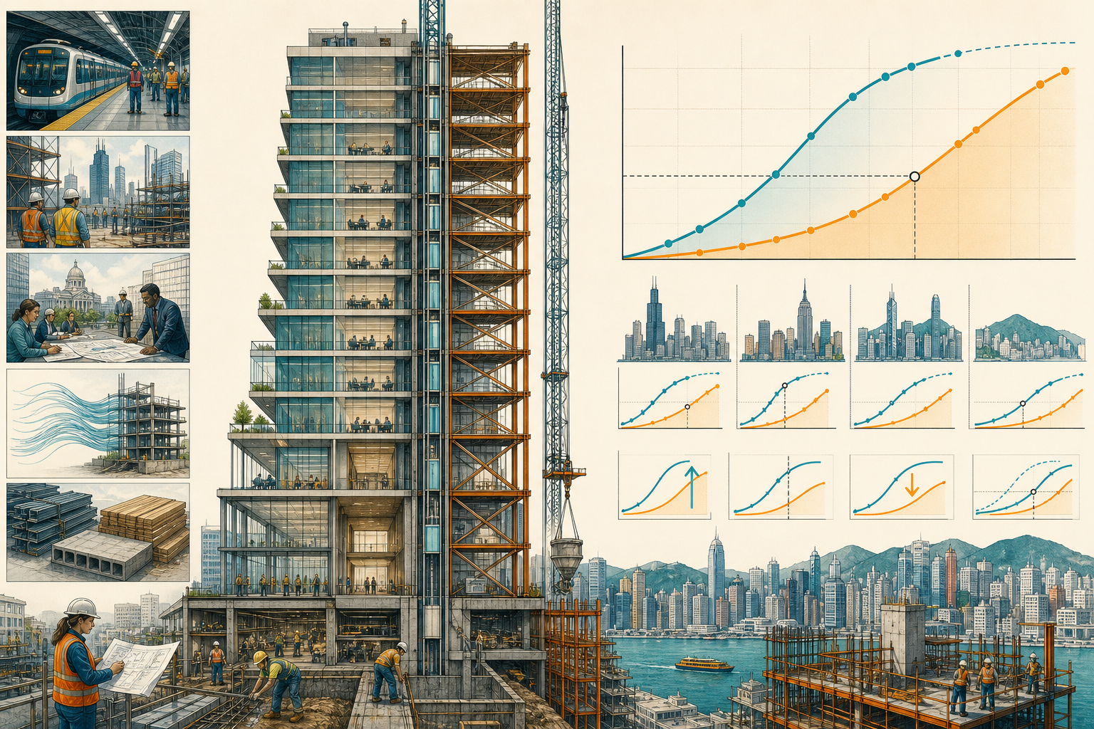 Land Price vs Height — panel art