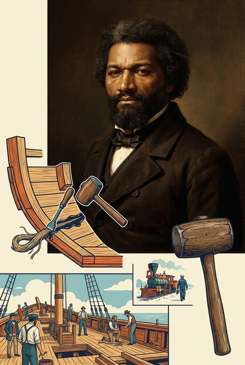 Frederick Douglass, Ship Caulker — panel art