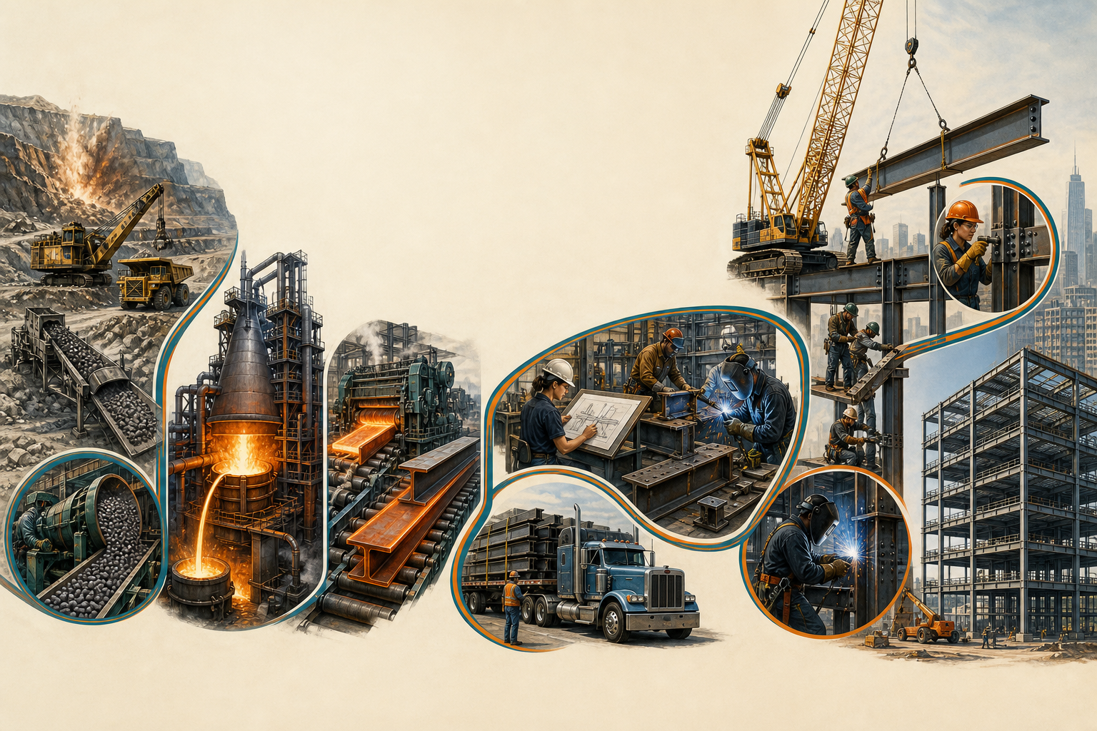 From Ore to I-Beam — panel art
