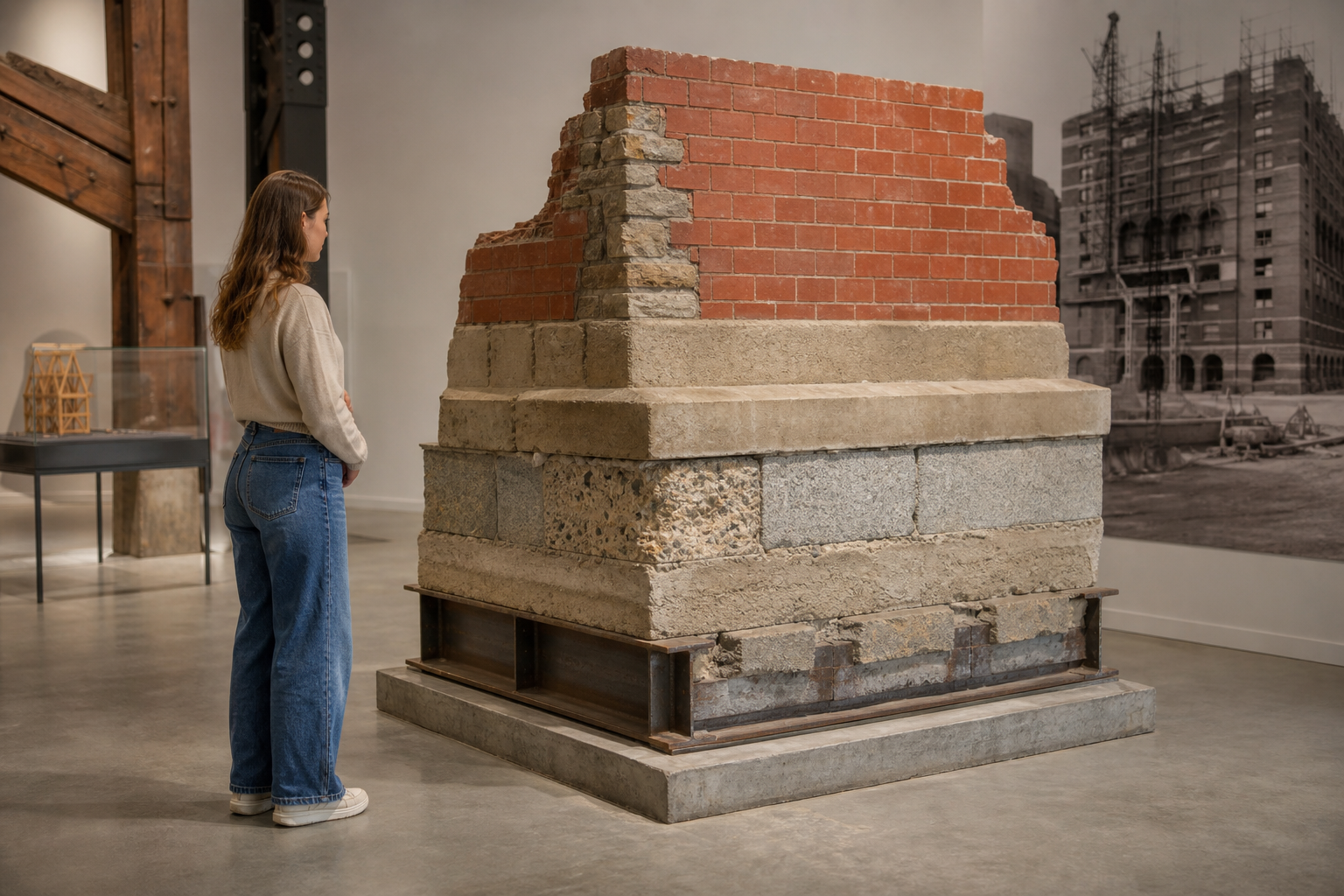 Masonry wall section
