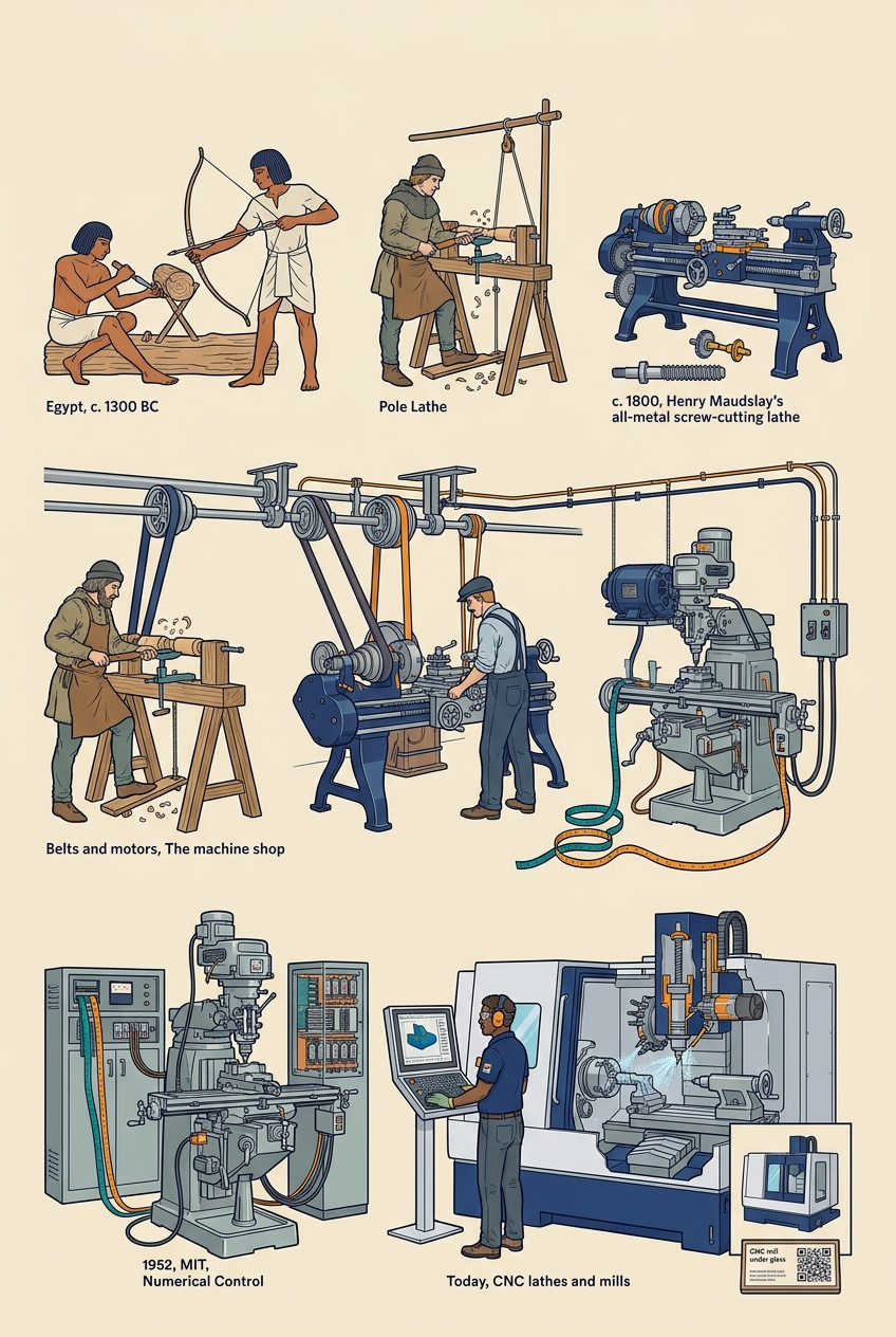 The Lathe to CNC — panel art