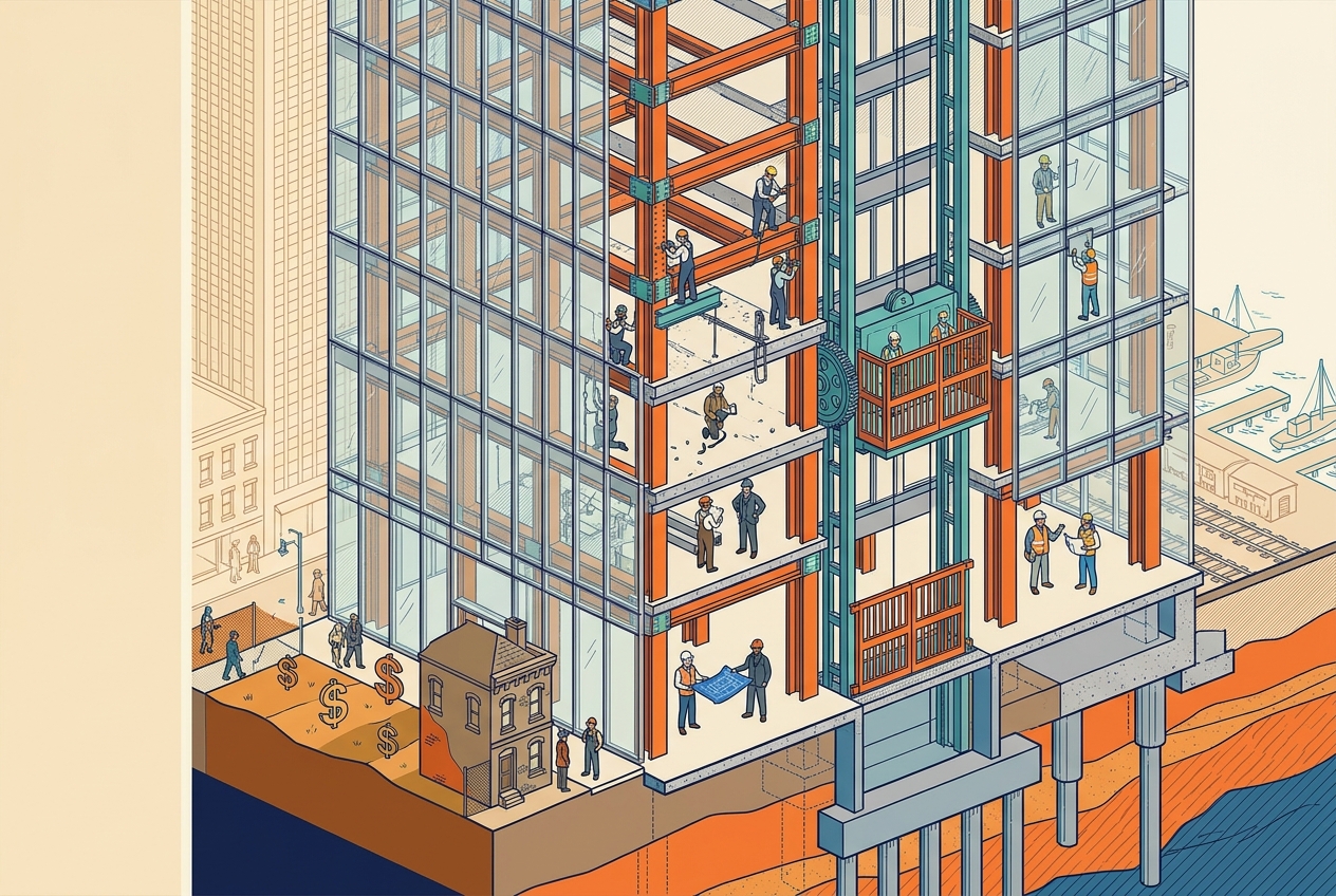 Why Cities Go Up — panel art