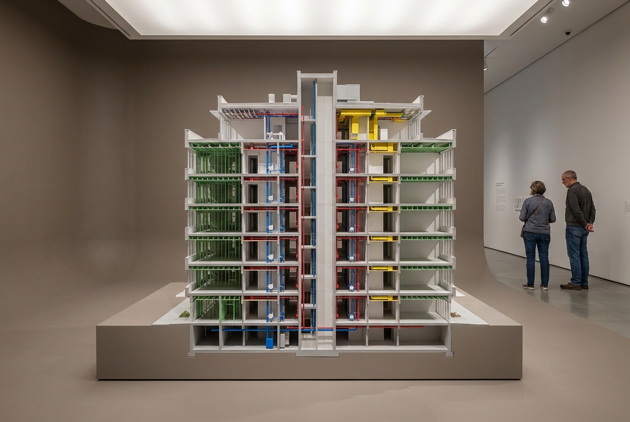 1:50 sectioned building model