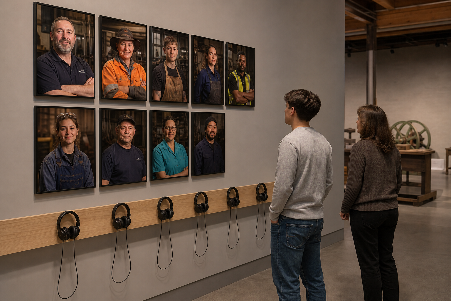 Portrait wall and audio