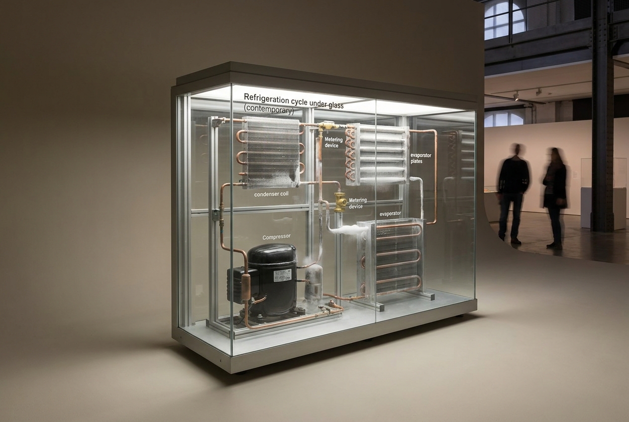 Refrigeration cycle under glass