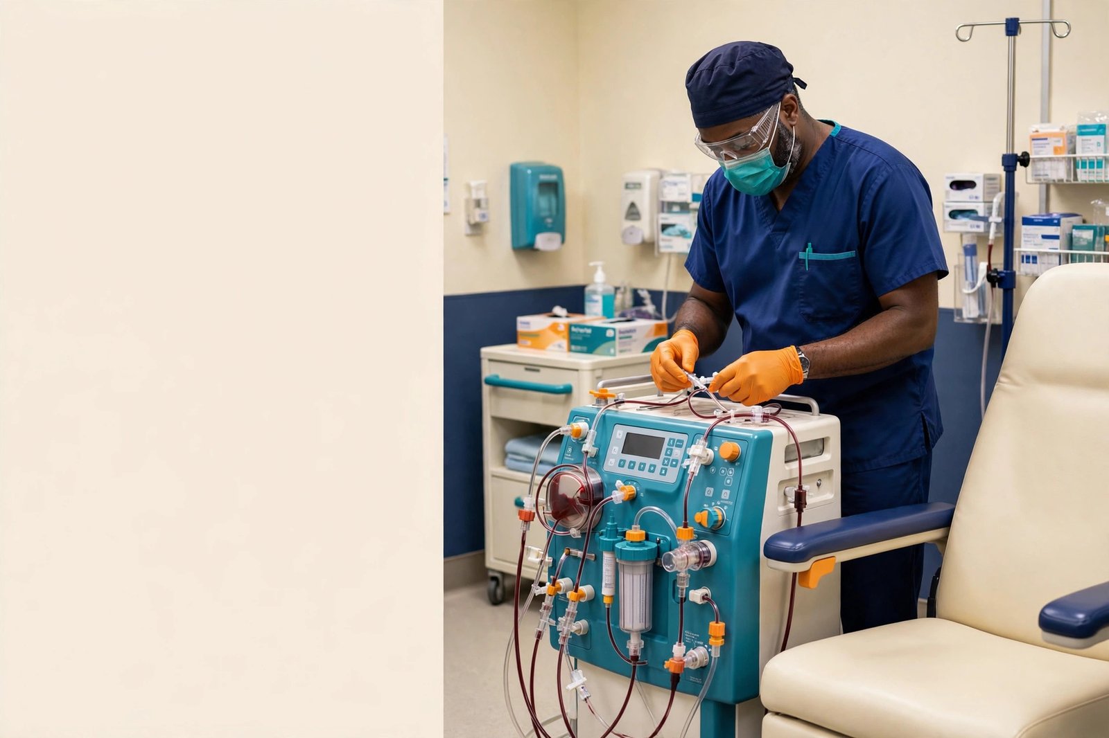 Dialysis Technician at work